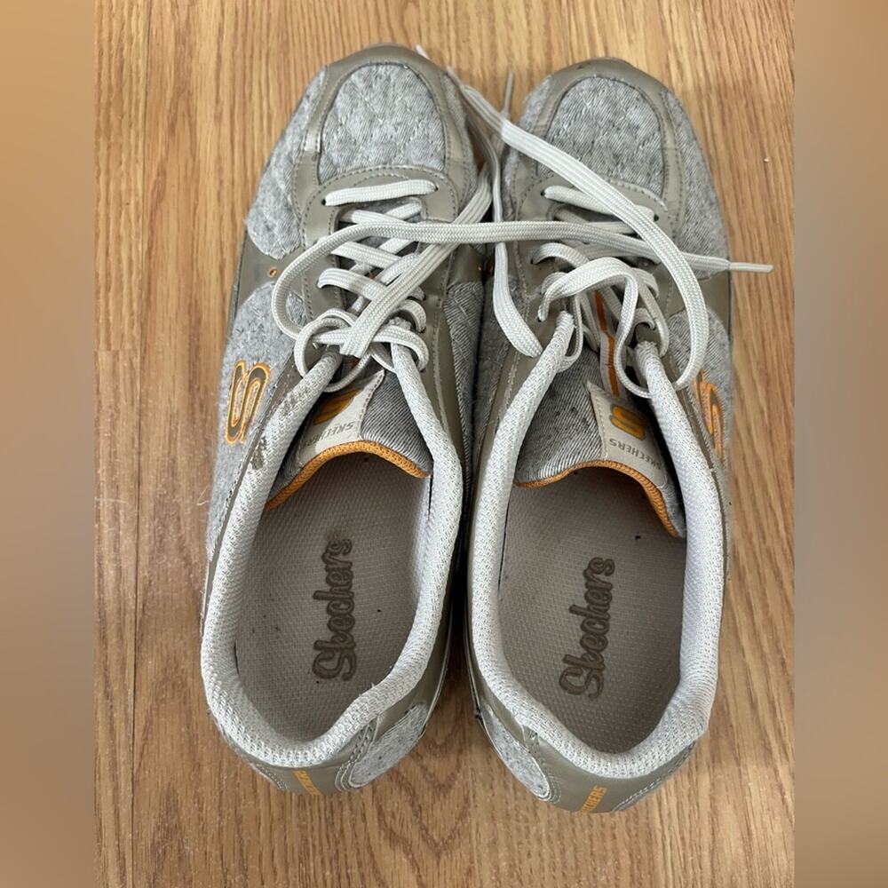 Skechers Women's  Bikers Hit Parade Gunmetal Grey/Gold  Size 10